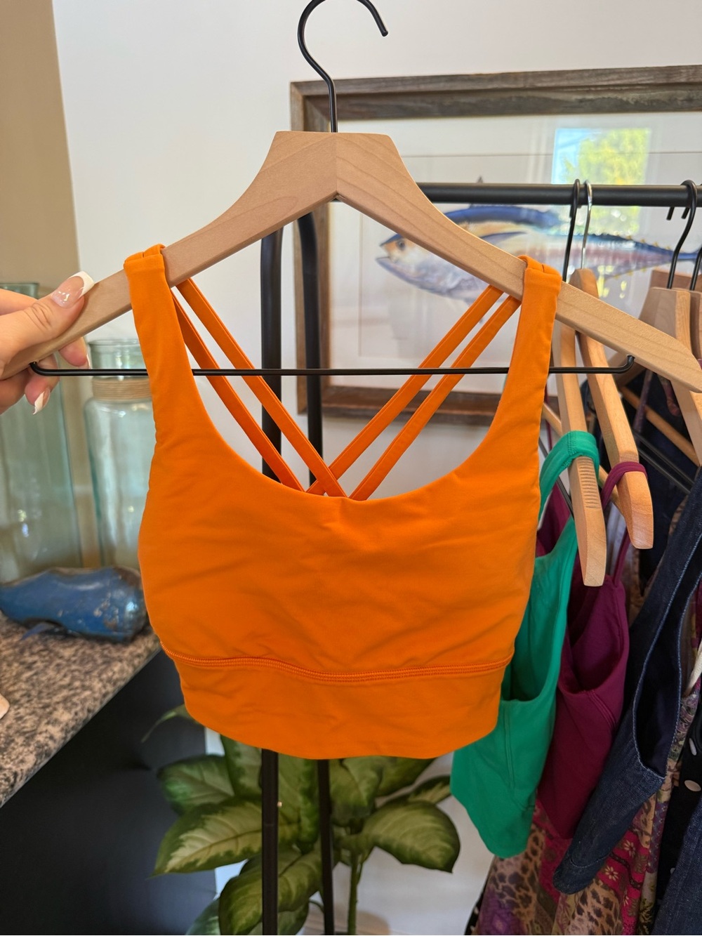 lululemon athletica Orange Strappy Sports Bra